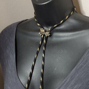 Very Cool Gold Tone And Black Old Fashion Car Bolo Tie